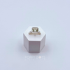 Sterling Silver Faceted Band Green Amethyst Rectangular Ring