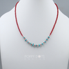 Sterling Silver Happy Turquoise and Red Bead Necklace
