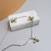 Sterling Silver Enamel and Zirconia Yellow Bee Bracelet