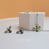 Sterling Silver Enamel and Zirconia Yellow Bee Earring Bracelet Set