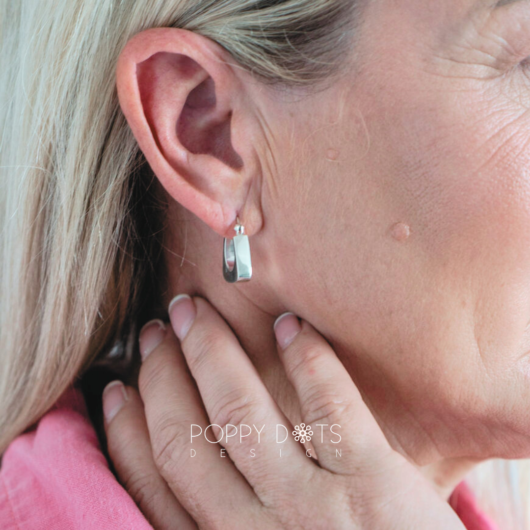 Sterling Silver Chunky Flat Bottom Hoops