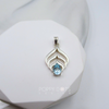 Sterling Silver Blue Topaz Leafy Pendant