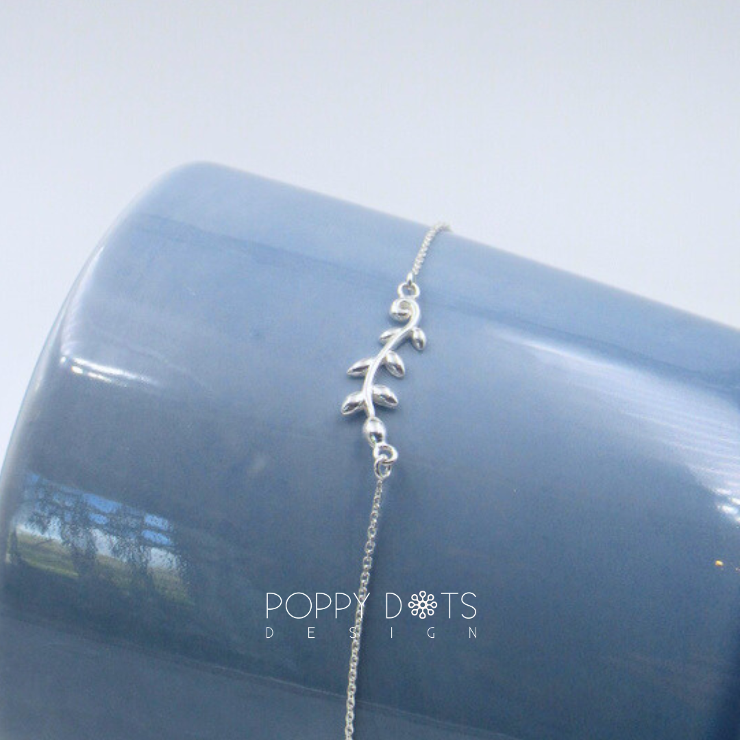 Sterling Silver Leafy Bracelet
