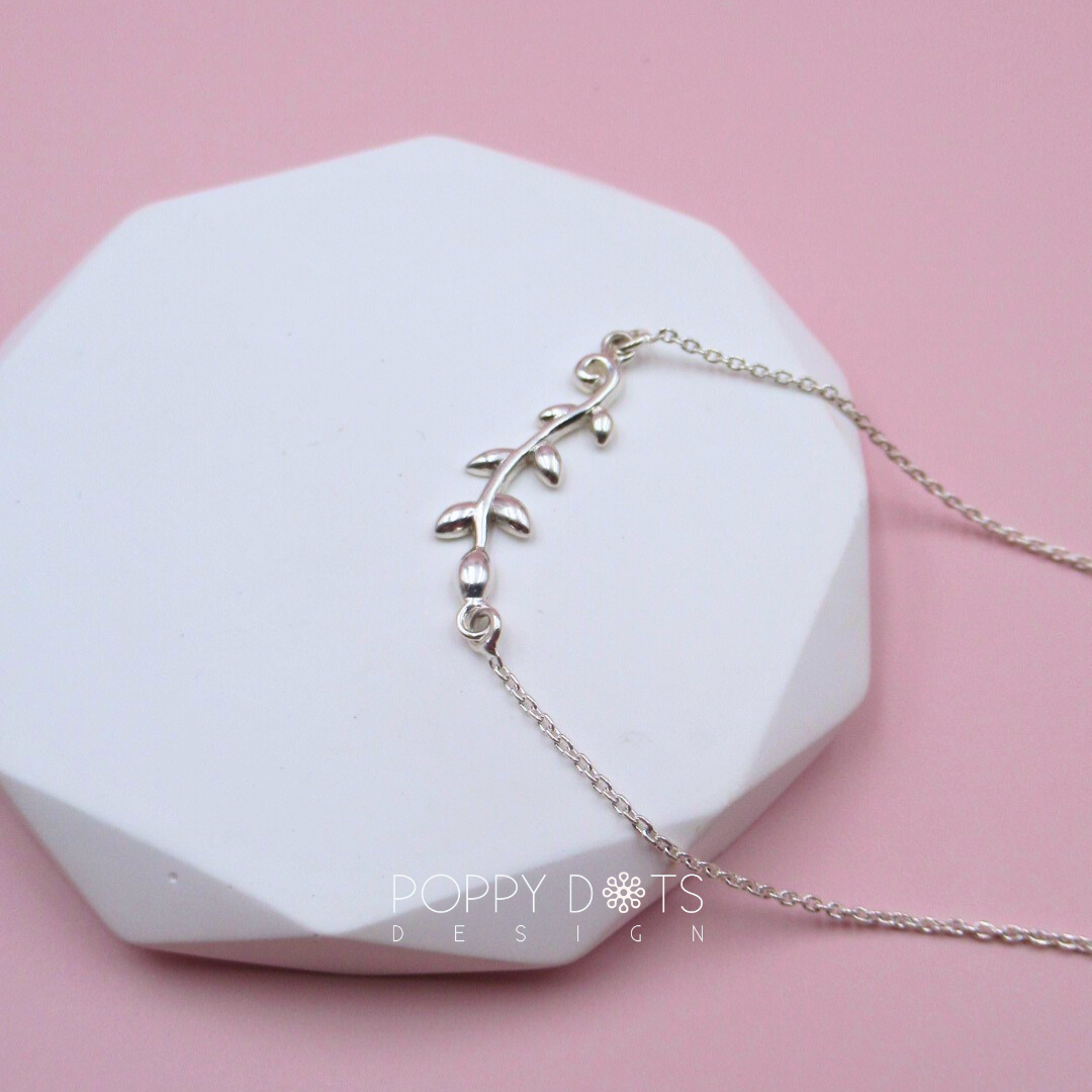 Sterling Silver Leafy Bracelet