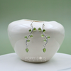 Sterling Silver Peridot Dangling Leafy Earrings