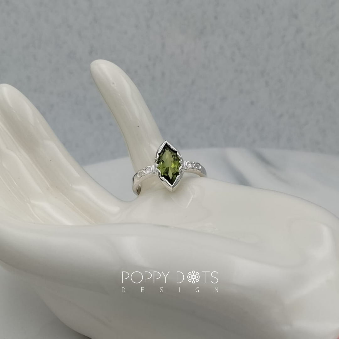 Sterling Silver Marquise Peridot Ring