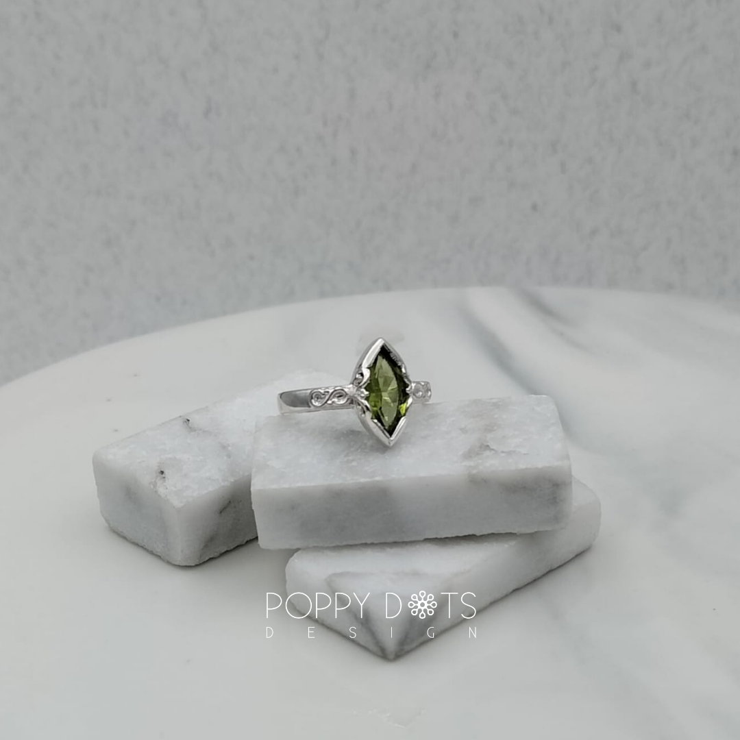 Sterling Silver Marquise Peridot Ring