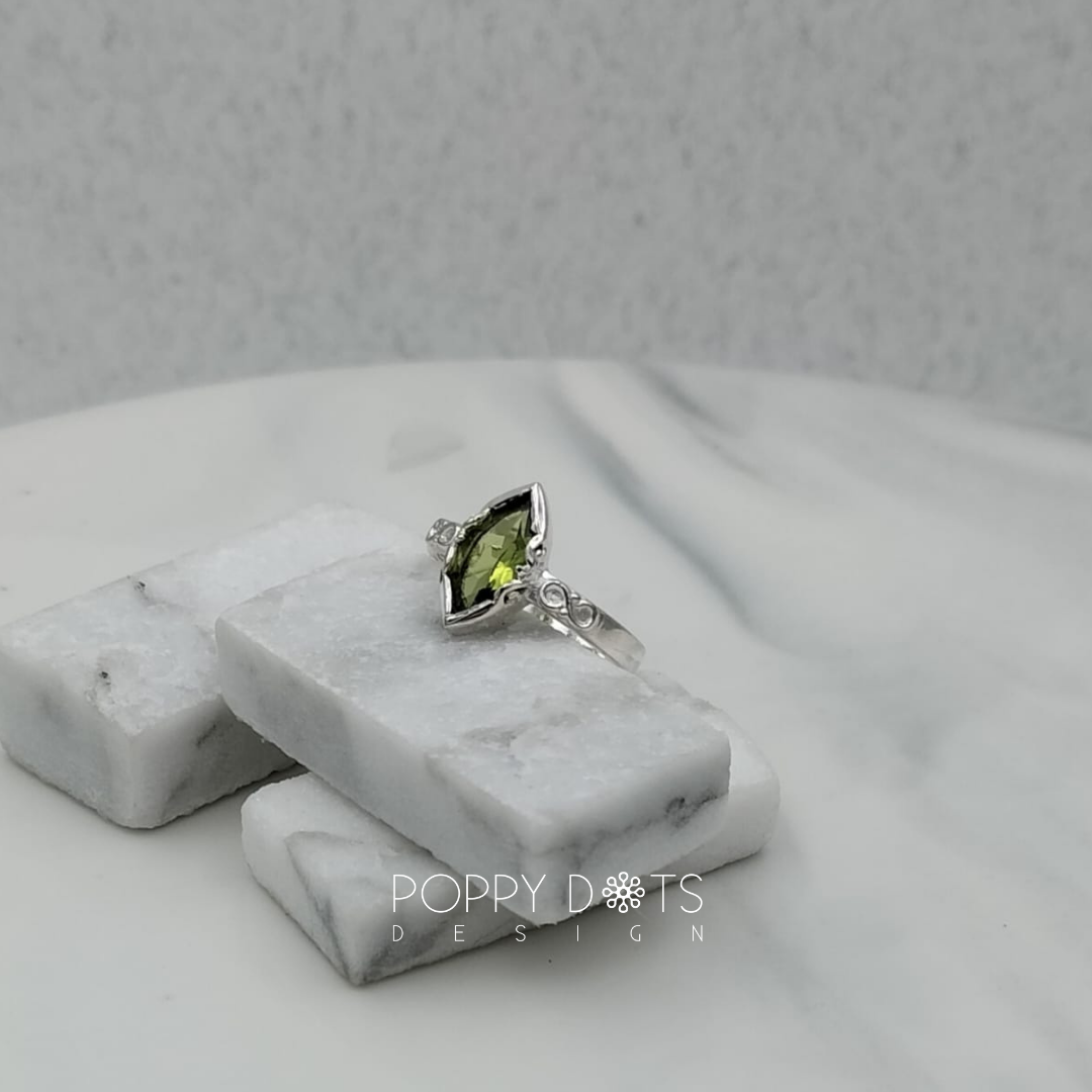 Sterling Silver Marquise Peridot Ring