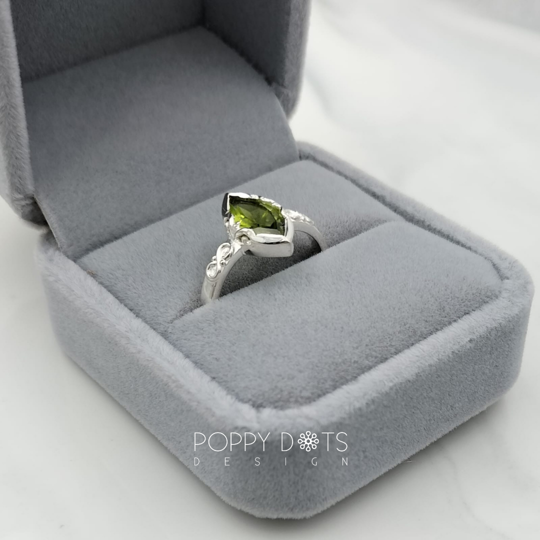 Sterling Silver Marquise Peridot Ring