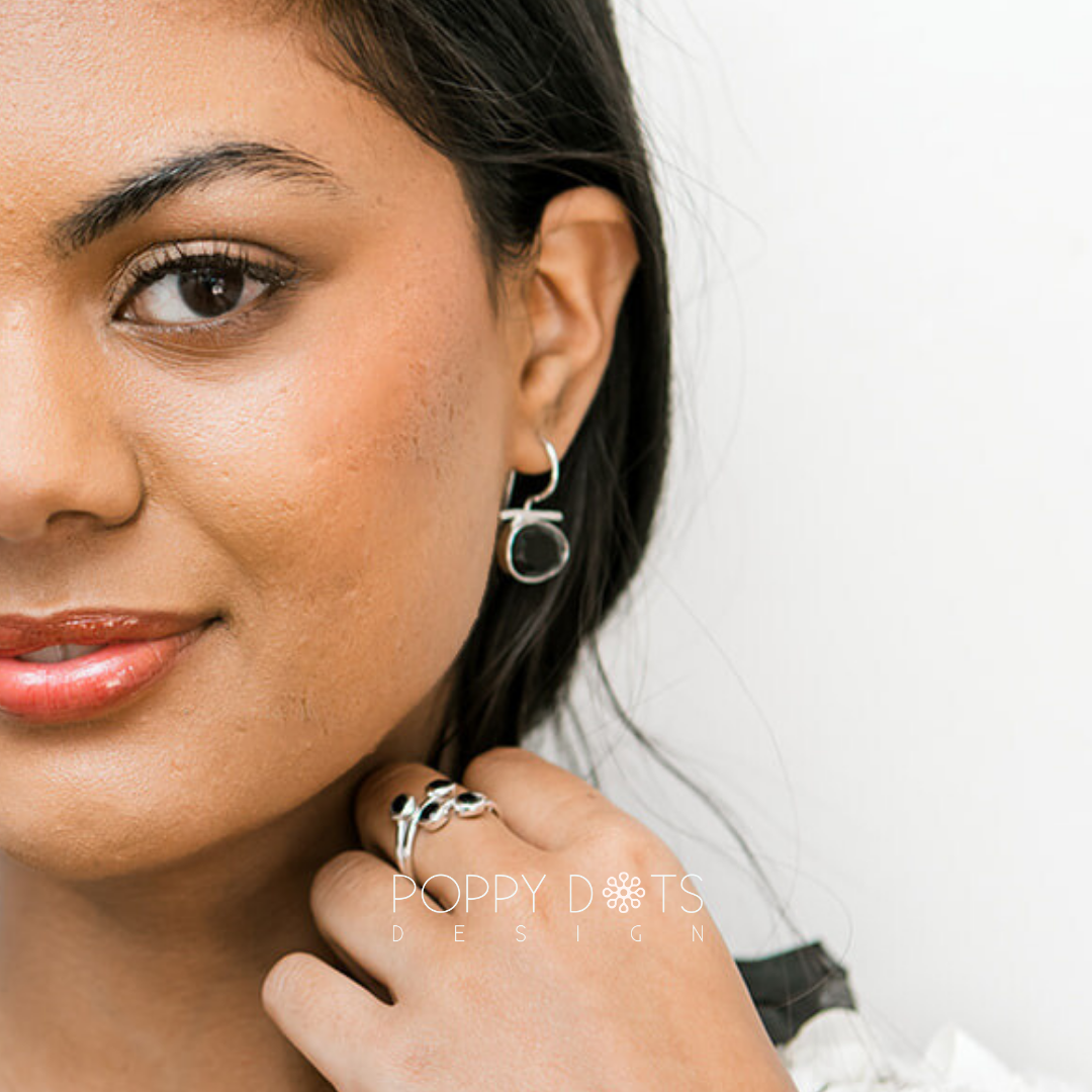 Sterling Silver Modern Black Onyx Ring