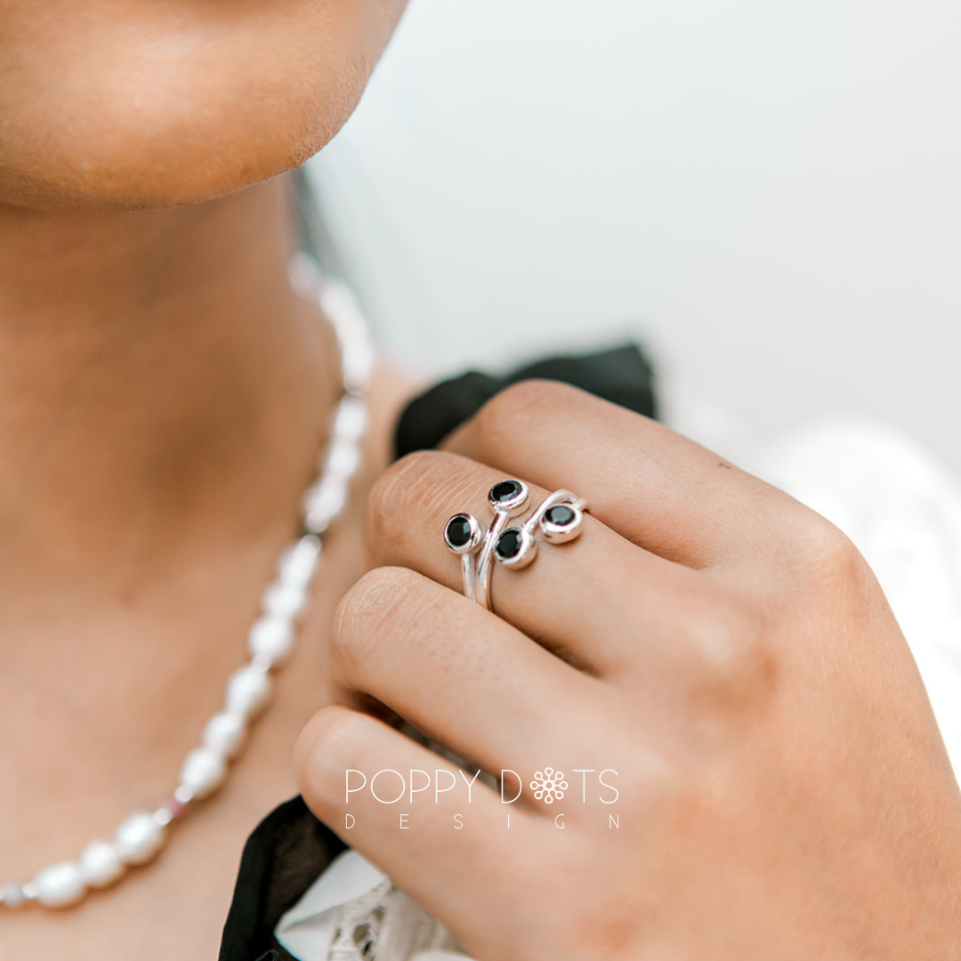 Sterling Silver Modern Black Onyx Ring