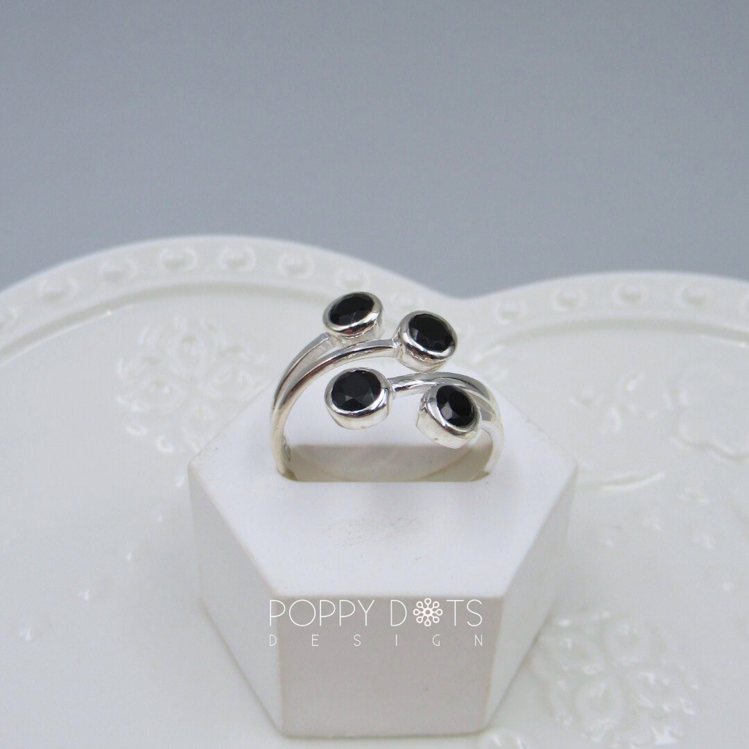 Sterling Silver Modern Black Onyx Ring