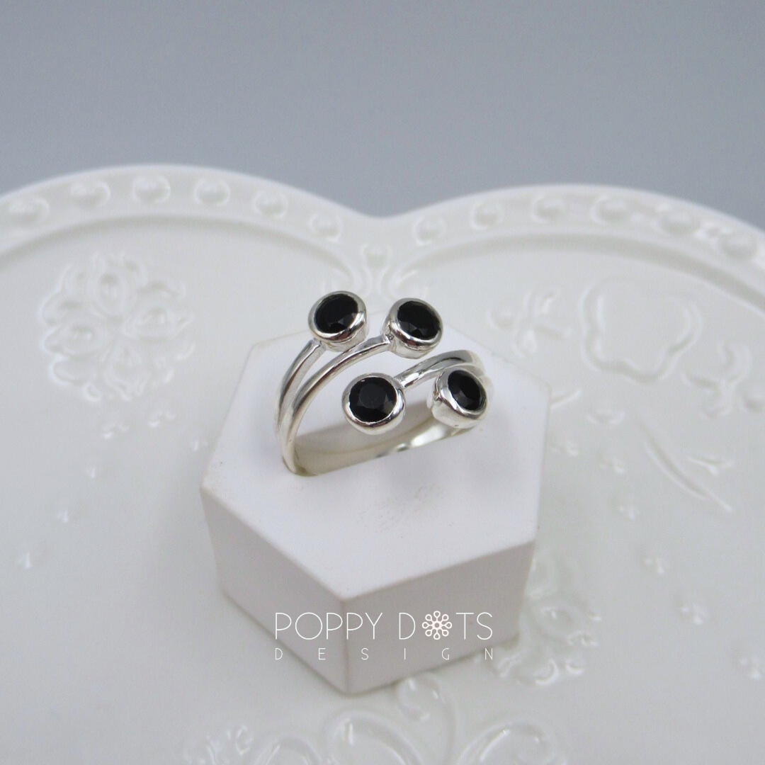 Sterling Silver Modern Black Onyx Ring