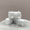 Load image into Gallery viewer, Sterling Silver Modern Brushed Pearl Studs