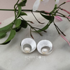 Load image into Gallery viewer, Sterling Silver Modern Brushed Pearl Studs