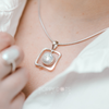 Exclusive Sterling Silver Modern Coin Pearl Pendant