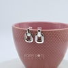 Sterling Silver Modern Double Square Studs
