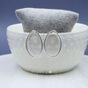 Sterling Silver Modern Open Oval Stud Earrings