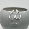 Load image into Gallery viewer, Sterling Silver Modern Teadrop Peridot Studs