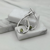 Load image into Gallery viewer, Sterling Silver Modern Teadrop Peridot Studs