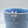 Sterling Silver Moon Shaped Hoop Stud Earrings