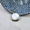 Sterling Silver Large Round Mother of Pearl Pendant