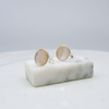 Sterling Silver Round Mother of Pearl Disk Studs