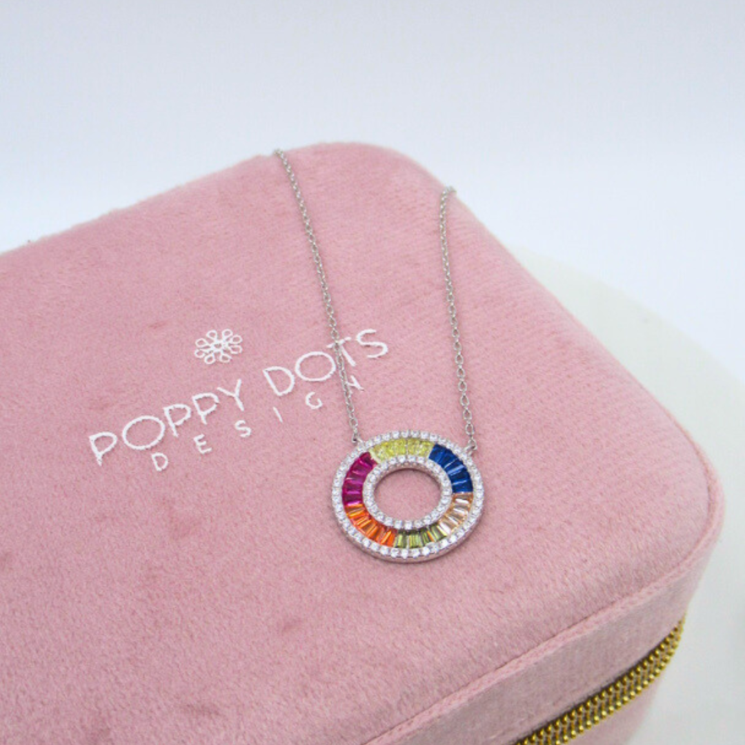 Sterling Silver Multicoloured Zirconia Joy Necklace