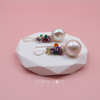 Sterling Silver Multi-Gem Cluster Pearl Earrings