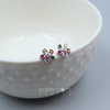 Sterling Silver Colourful Zirconia Daisy Studs