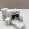 Load image into Gallery viewer, Luxurious Sterling Silver Oval Blue Sapphire Earrings
