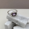 Sterling Silver Dottie Oval Purple Amethyst Ring