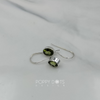 Load image into Gallery viewer, Sterling Silver Oval Peridot Fixed Hook Earrings