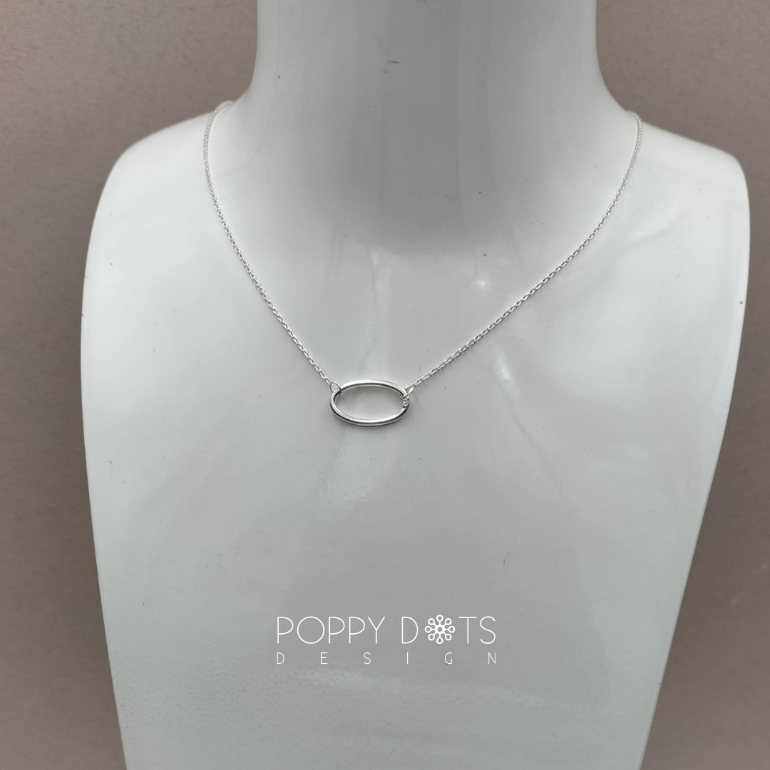 Sterling Silver Oval Necklace