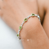 Luxurious Sterling Silver Oval Peridot Bracelet