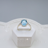 Sterling Silver Oval Solitaire Blue Topaz Ring