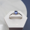 Sterling Silver Oval Tanzanite Ring with White Topaz