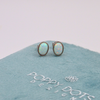 Sterling Silver Oval White Gilson Opal Stud Earrings
