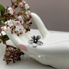 Sterling Silver Oxidised Golden Daisy Ring