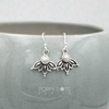 Sterling Silver Pearl Upside Down Lotus Earrings