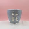 Sterling Silver Pearl and Teardrop Moonstone Earrings