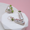 Exclusive Sterling Silver Peridot Long Pearl Earrings and Ring Set