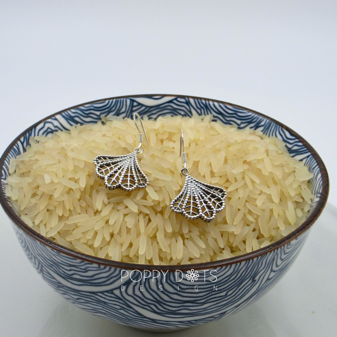 Sterling Silver Petal Fan Earrings