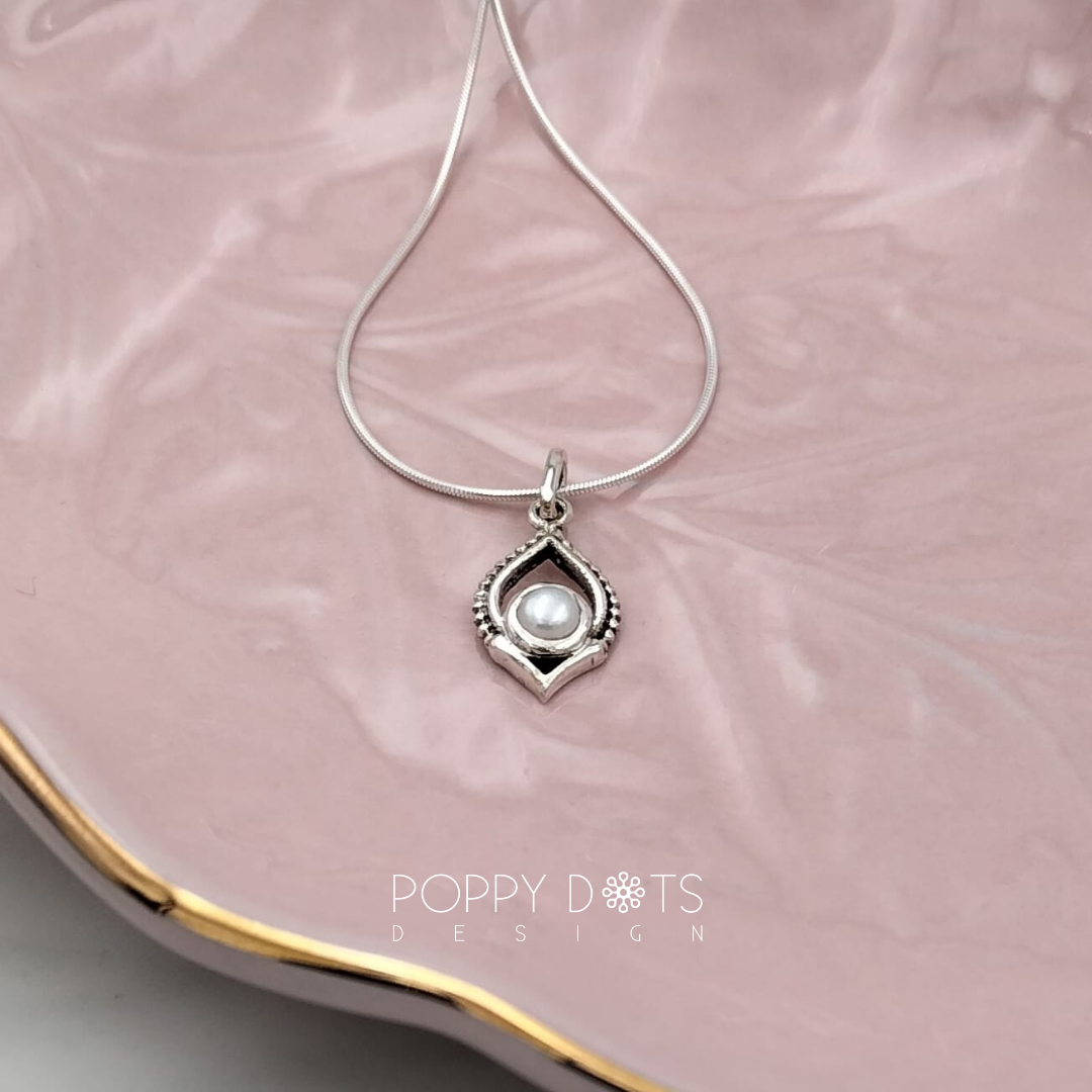 Sterling Silver Petite Drop Pearl Pendant