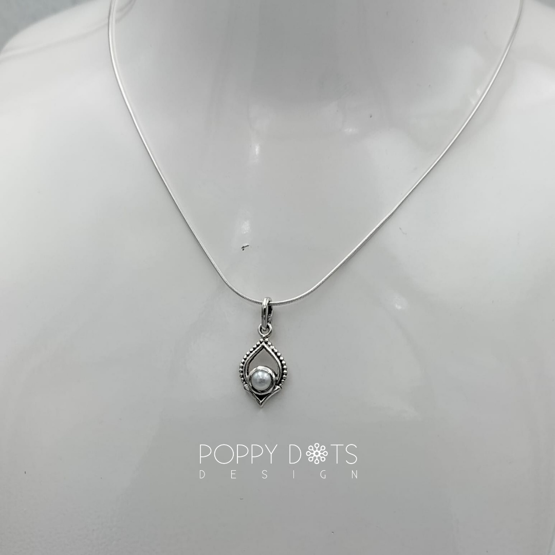 Sterling Silver Petite Drop Pearl Pendant