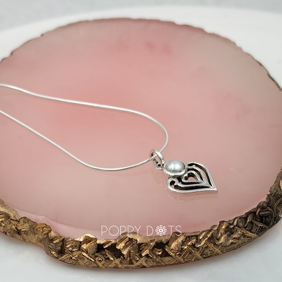 Sterling Silver Petite Heart Pearl Pendant