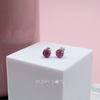 Sterling Silver Sparkly Pink Zirconia Ball Studs
