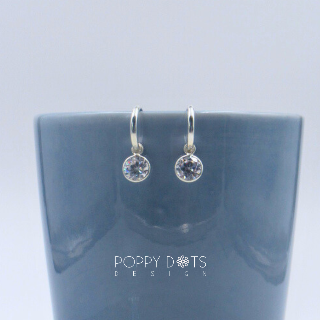 Sterling Silver Pretty Woman Round Zirconia Earrings