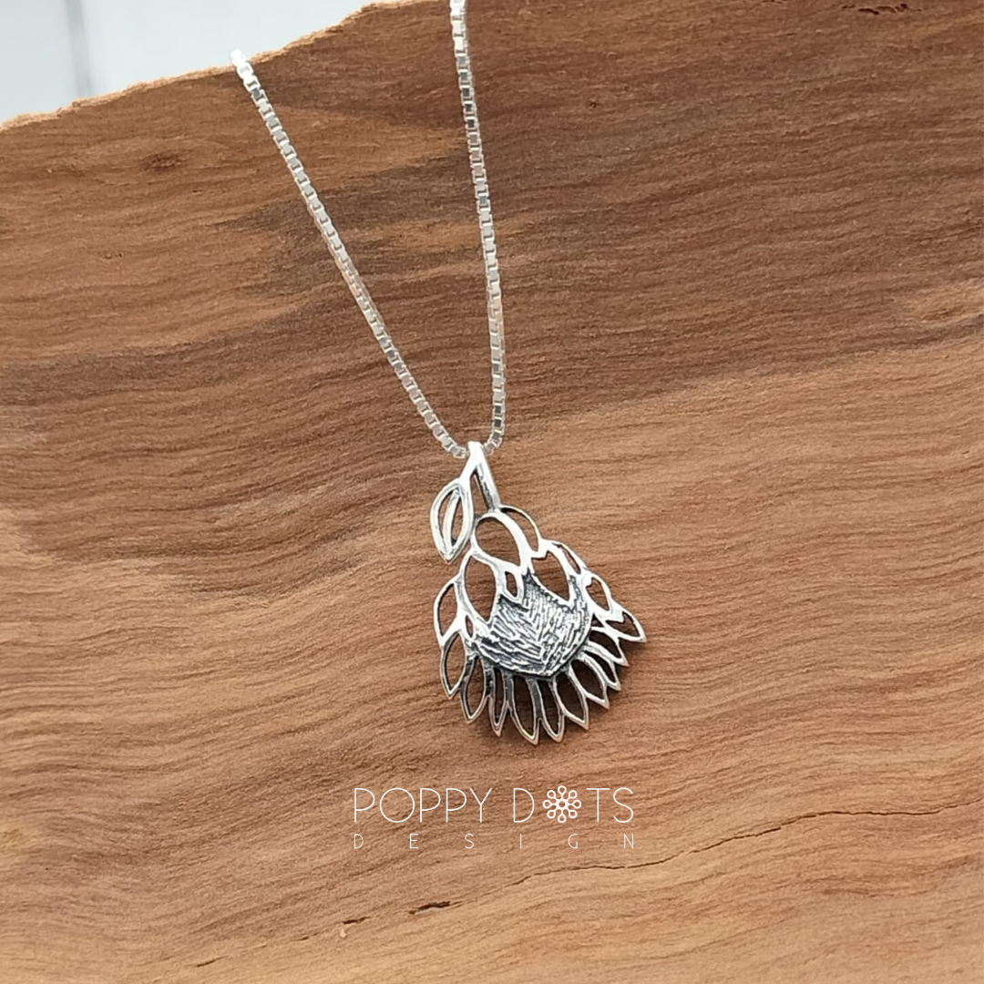 Sterling Silver Protea Pendant