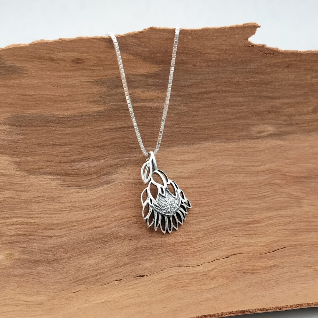 Sterling Silver Protea Pendant